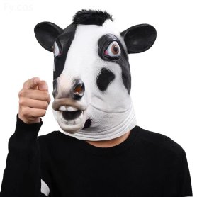 Mascarilla de vaca - disfraz de máscara de cabeza de vaca para niños y adultos