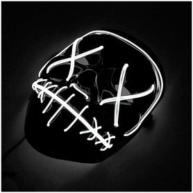 Halloween LED-masker knippert - Purge (wit)