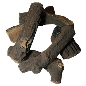 Keramische Brennholzscheite für Kamine - Brennholzfüllung für Gas-/Ethanol-/Elektrokamine - SET 6-tlg