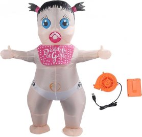 Kostim na napuhavanje - Daddys Baby Girl (Newborn) maskota s lepezom