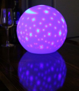 LED luminous moon sky projection - possibility to change RGBW colors + IP44 (22cm diameter)
