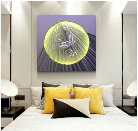 Pinturas 3D arte de parede de metal (alumínio) - LED RGB 20 cores - SWAN 50x50cm