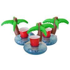 Pool holder inflatable floating for cups - Palm tree