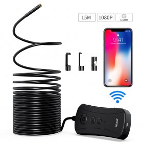 Cámara de drenaje Wi-Fi FULL HD con 6x luces LED para iOS y Android con cable de 15m + ZOOM + IP67