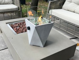 Tischfeuerschale für Propangasbombe - Mini-Tisch-Heizstrahler - LUKO (44x25x25cm)
