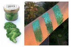 Bio Glitter body decorations - Искрящаяся пудра (пыль) лицо, волосы, кожа - 10г (Зеленый)