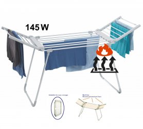 Elektrický sušiak na prádlo - sušiaky na bielizeň 18 výhrevných rúr sklopný s 145W