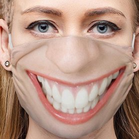 Lustige Gesichtsmasken 3D-Schutz - GROSSER MUND