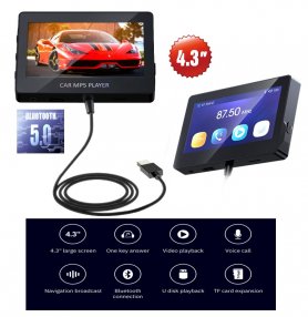 Reproductor de coche MP5 pantalla 4,3" Bluetooth 5.0 - video + audio + transmisor FM + Manos libres