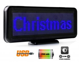 Obchodný LED panel s programovaním textu 30 cm x 11 cm - modrý