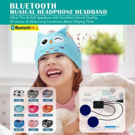 Maska na oči na spanie pre deti s bluetooth sluchadlami - detská spiaca čelenka