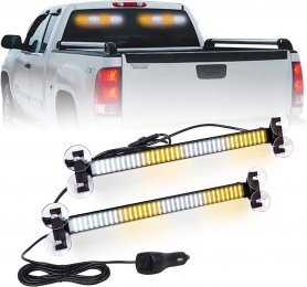 Blyksniai žibintai automobiliui - automobilio avariniai žibintai 160 LED (80W) įvairiaspalviai 55 cm x 2 vnt.