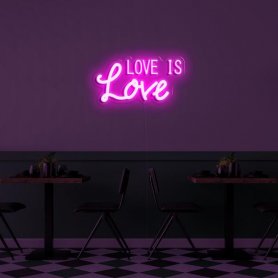 3D lys LED logo på væggen - Love is Love 50 cm