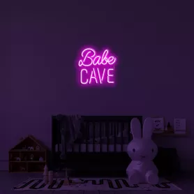 内部の壁にある 3D LED サイン - Babe cave 50 cm