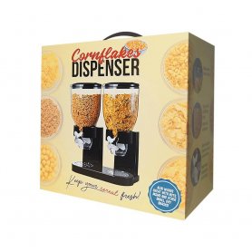 Dispensador de cereales - Dispensador doble de copos de maíz 500g cereal (copos + muesli)