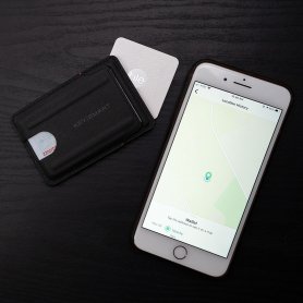 Slim Wallet - billetera minimalista ultrafina de cuero para 6 tarjetas (gris)