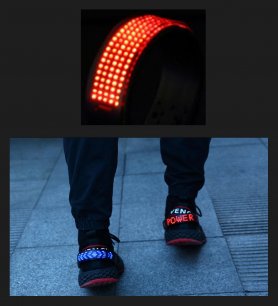 LED svietiaci displej (pásik) na topánky - červený