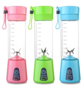 Blender smoothie untuk dibawa bepergian - pembuat mixer portabel mini dengan baterai 4000mAh + 6 bilah