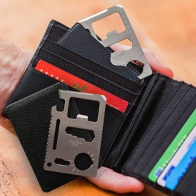 Credit card multi tool for wallet - survival 11 in 1 tool kit