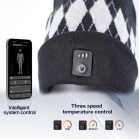 Ogrevana kapa - električna zimska kapa (termo kapa z vročo glavo) + 3 temperaturne stopnje