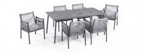 Luxury garden furniture - terrace seating on the terrace or in the gazebo - table + chairs for 6 people