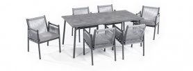 Salon de jardin de luxe - sièges en terrasse ou dans le gazebo - table + chaises pour 6 personnes