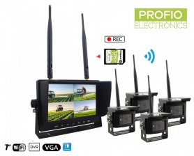 Telecamere wireless con monitor - 4 telecamere VGA wifi + LCD 7" con registrazione DVR (Audio + Video)