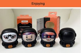 Mini kelliem b'wiċċ li qed jinbidel bluetooth portabbli bla fili 3W - Halloween