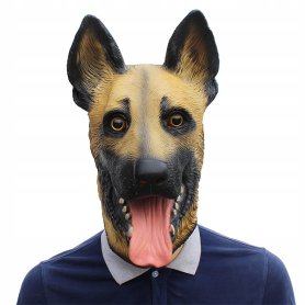 Pes Vlčiak - silikónová maska na tvár a hlavu pre deti aj dospelých