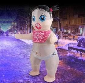 Kostim na napuhavanje - Daddys Baby Girl (Newborn) maskota s lepezom