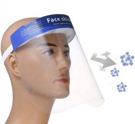 Écran facial - transparent et protecteur avec de la mousse pour une tenue longue durée