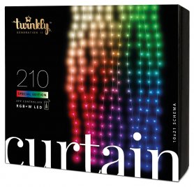 Inteligentna kurtyna świetlna LED 1,5m x 2,1m - Twinkly Curtain z 210 szt. RGB + W + BT + Wi-Fi