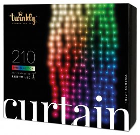 Rideau lumineux LED intelligent 1,5m x 2,1m - Rideau scintillant avec 210 pcs RGB + W + BT + Wi-Fi