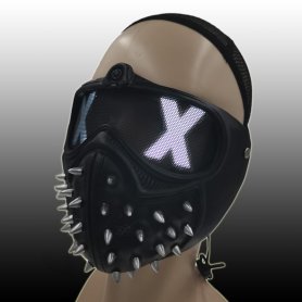 Svietiaca vybíjaná maska na tvár MAD XX APOCALYPSE - (svietiace "XX" )