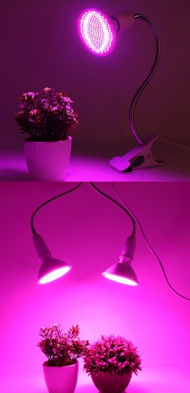 Lampe de culture pour plantes d'intérieur 80W (2x 40W) 2 têtes col de cygne avec 400x LED