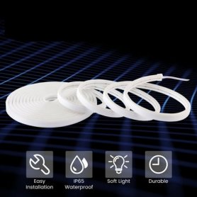 LED fleksibelt rørbånd 5M - vandtæt IP68-beskyttelse - Kold hvid farve
