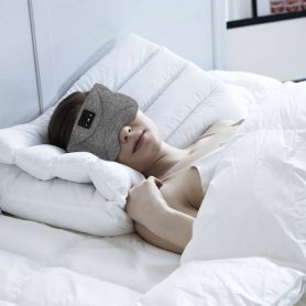 Maska na spaní na oči + sluchadla - škraboška proti hluku s Bluetooth (iOS/Android)