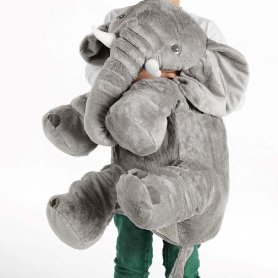 Coussin éléphant - Coussin peluche géant pour enfant en forme d'éléphant de 60cm