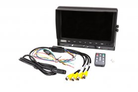 7" LCD monitor for 4 reversing cameras with human and vehicle detection system (BSD) with recording