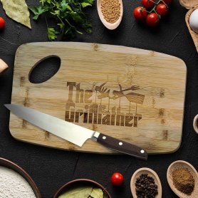 Кухонная деревянная разделочная доска GRILLFATHER 37x25см - 100% бамбук