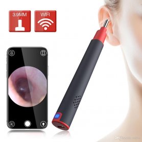 Otoscópio wi-fi - endoscópio de ouvido com câmera HD de 3,9 mm de diâmetro com LED para iOS e Android