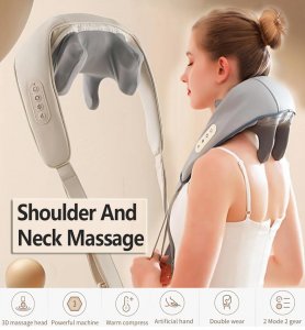 Neck / back / waist / leg massager vibrating with adjustable intensity