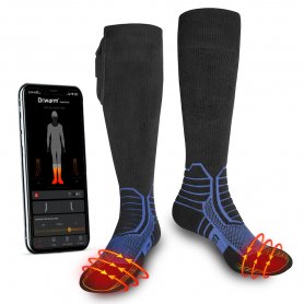 Șosete electrice termo încălzite pentru bărbați și femei - 3 niveluri de temperatură prin aplicația pentru smartphone (iOS/Android)
