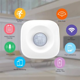 Pohybový senzor alarm - PIR smart Wifi + detekcia do 5M s upozornením v app smartphone