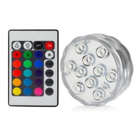 LED světlo pro chladící mísy šampaňské/víno či do bazénu - RGB s dálkovým ovládáním - Set 5ks