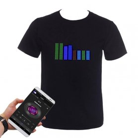 LED RGB Color Programmable LED T-Shirt Gluwy via Smartphone (iOS/Android) - Multicolore