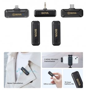 Wireless microphone system for smartphone - Boya BY-WM3T2