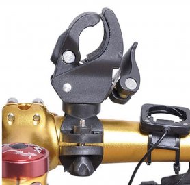Roterande cykelhållare för föremål som en ficklampa/kamera med en diameter från 16 mm till 43 mm
