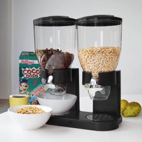 Dispensador de cereais - Duplo dispensador de flocos de milho 500g de cereais (flocos + muesli)