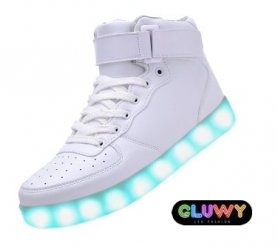 Weiße LED-Schuhe Sneakers - App Farbe über Ihr Telefon zu ändern